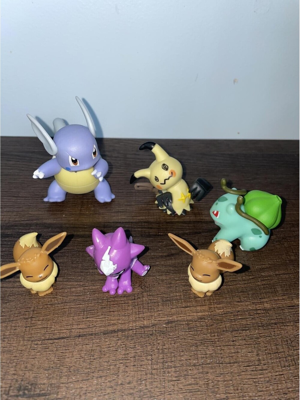 Pokémon Action Figures(6) Nintendo Bulbasaur Squirt Mimikya Evolution &-Eevee